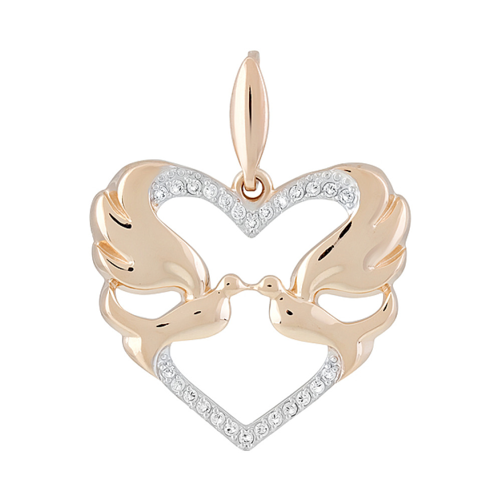 Золотая подвеска с фианитами № 129111