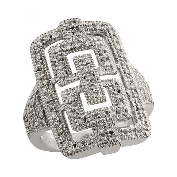 Серебряное кольцо с фианитом № 83473