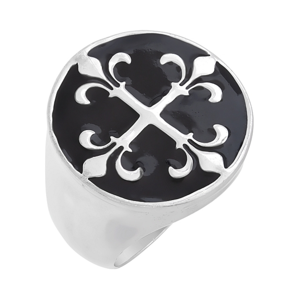 Серебряное кольцо с эмалью № 66889