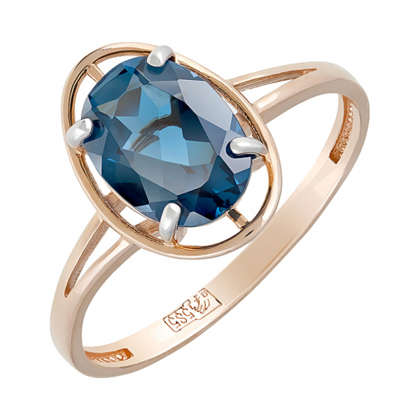 Золотое кольцо с топазом № 112567