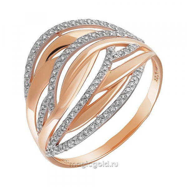 Золотое кольцо с фианитом № 163828