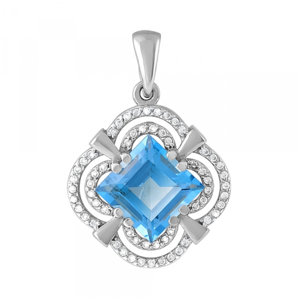 Золотая подвеска с топазом и фианитом № 118881