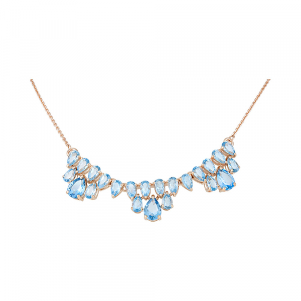 Золотое колье с топазом № 128533