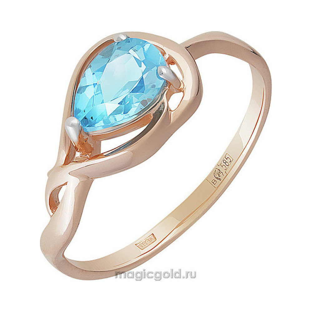 Золотое кольцо с топазом № 160496