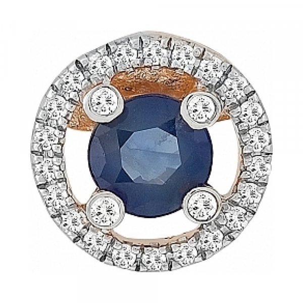 Золотая подвеска с бриллиантом и сапфиром № 114900