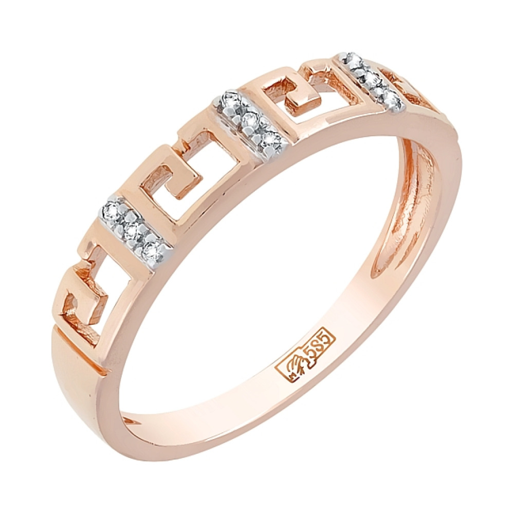 Золотое кольцо с бриллиантом № 114521