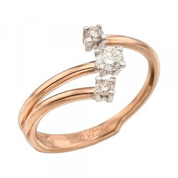 Золотое кольцо с бриллиантом № 115196