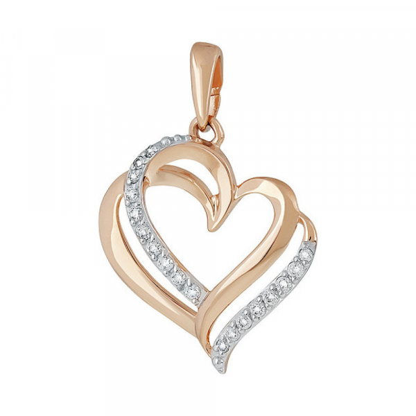 Золотая подвеска с фианитом № 136957