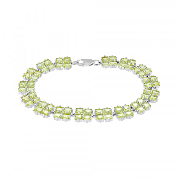 Серебряный браслет с хризолитом № 123885