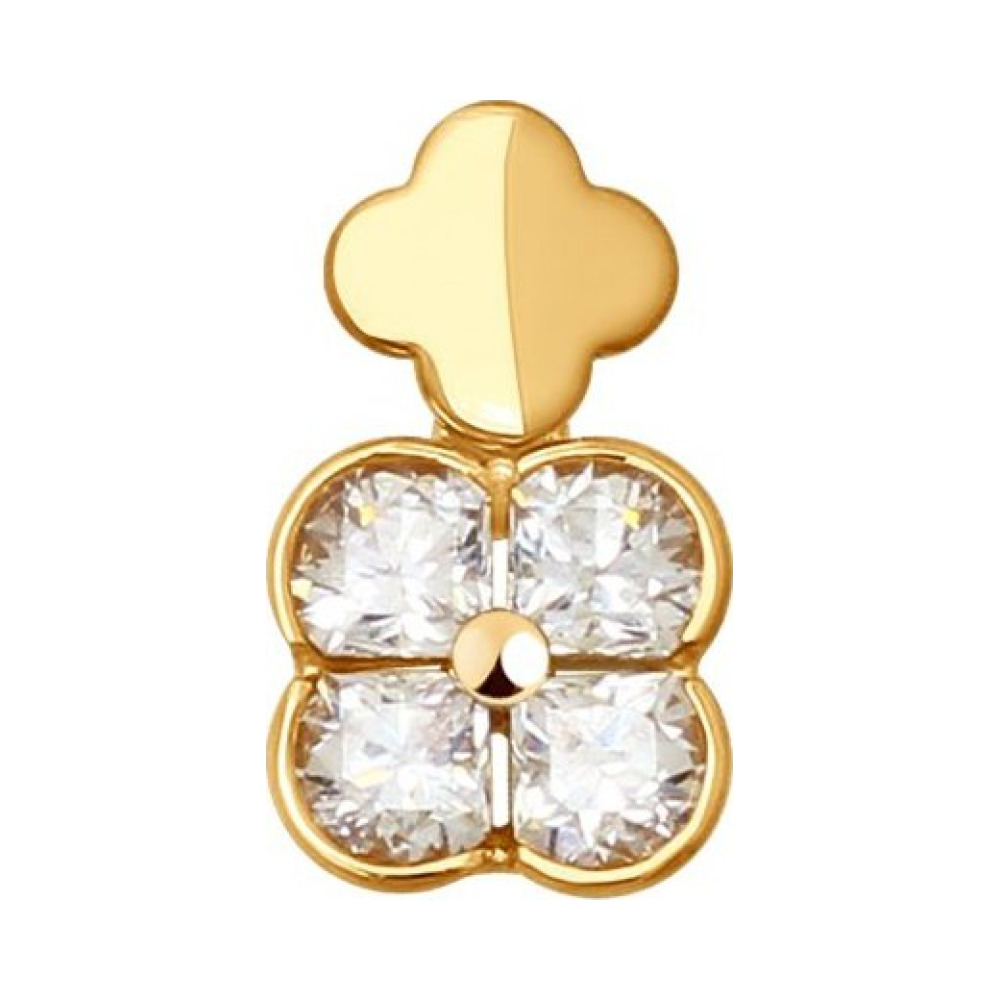 Золотая подвеска с кристаллом swarovski № 161655