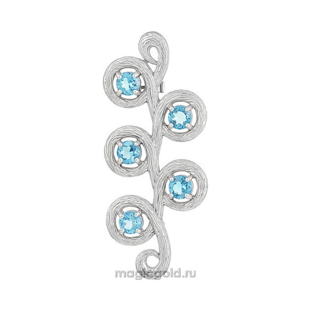 Серебряная брошь с топазом № 135198