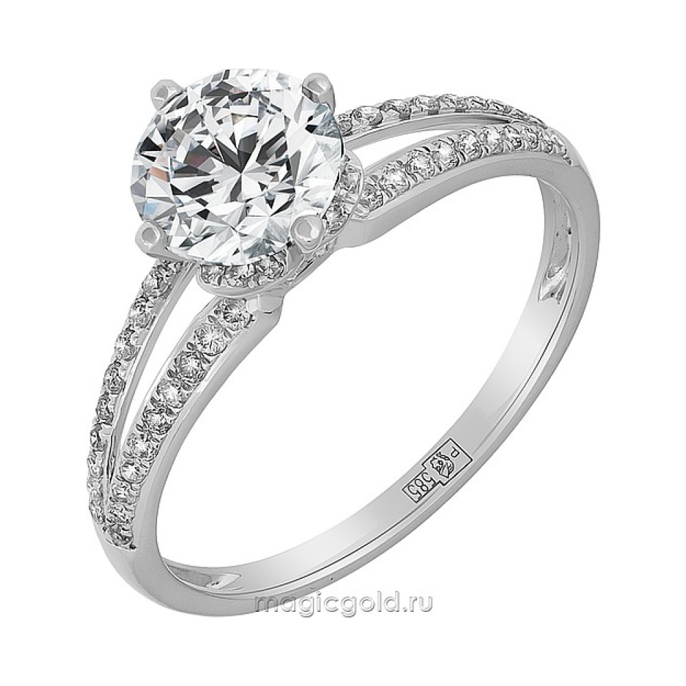 Золотое кольцо с бриллиантом № 113513