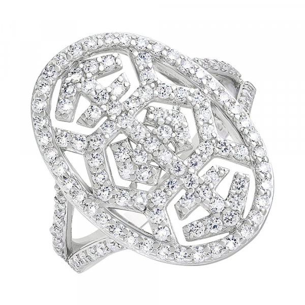 Серебряное кольцо с фианитами № 127701