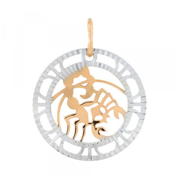 Золотая подвеска без камня с алмазкой № 109046