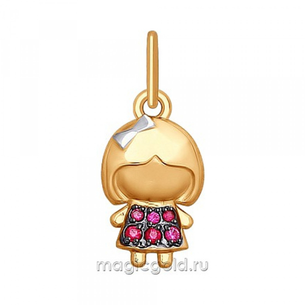 Золотая подвеска с фианитом № 165877