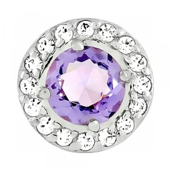 Золотая подвеска с аметистом и фианитом № 107279