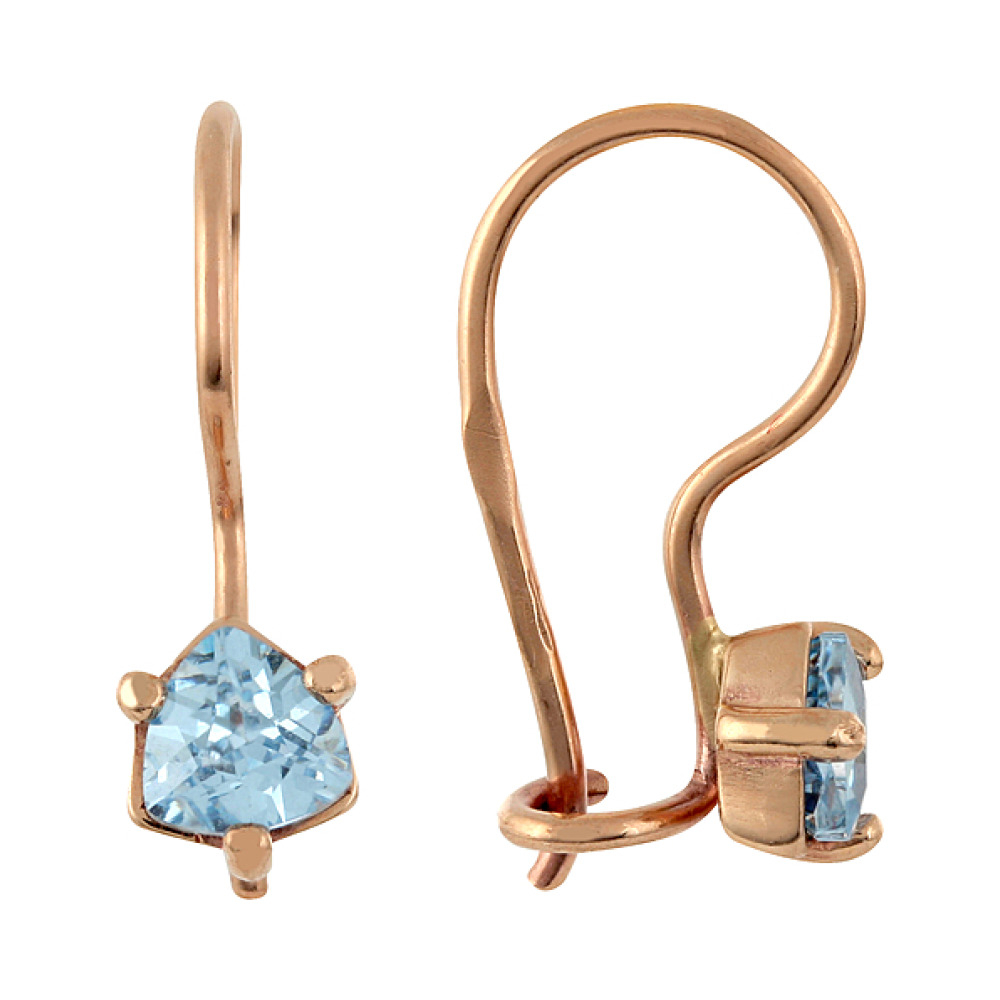 Золотые серьги с фианитом № 127735