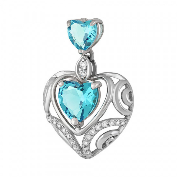 Серебряная подвеска с алпанитом и фианитом № 135321