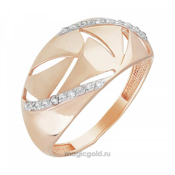Золотое кольцо с фианитом № 160193
