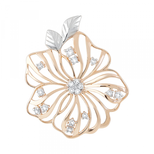 Золотая подвеска с фианитами № 128795