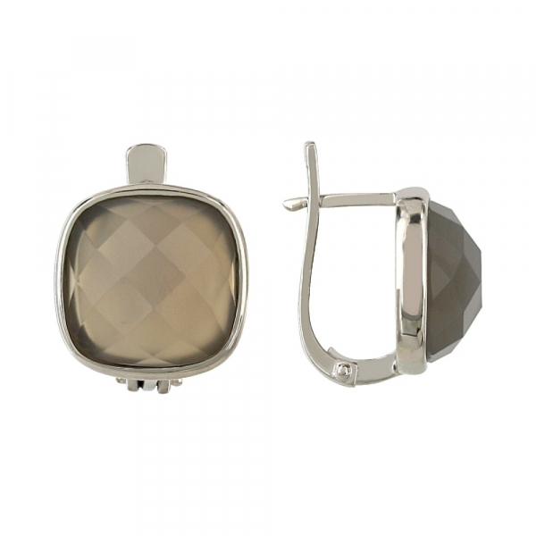 Серебряные серьги с агатом № 107185