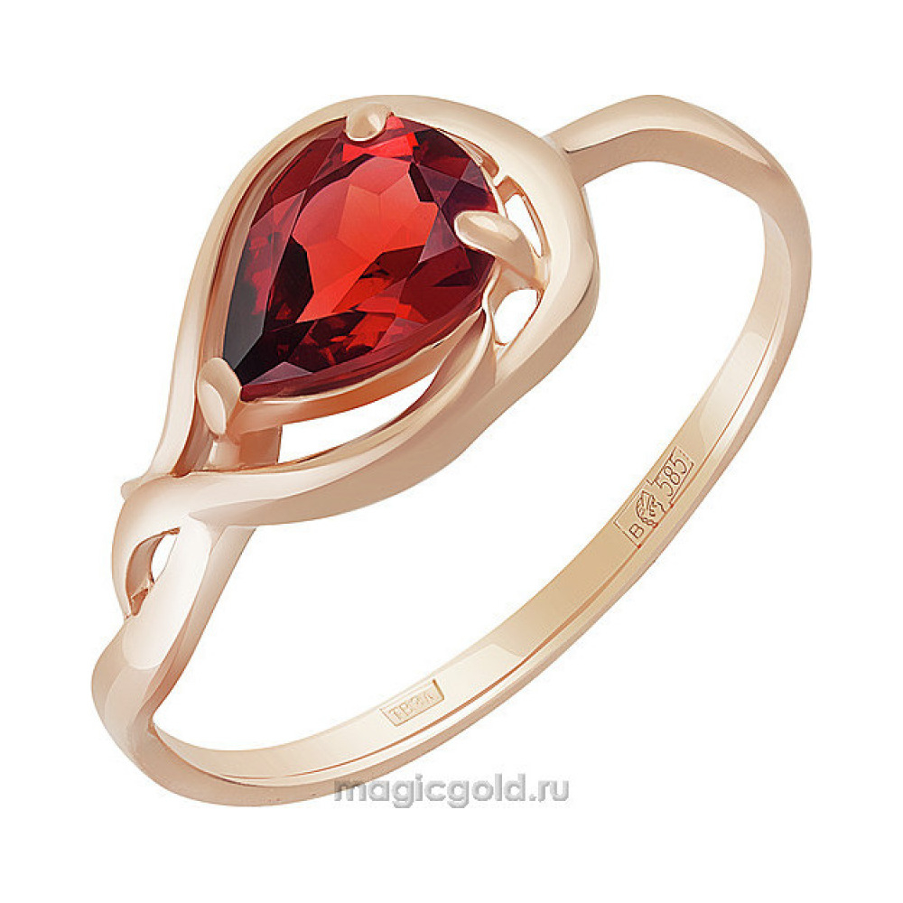 Золотое кольцо с гранатом № 160533