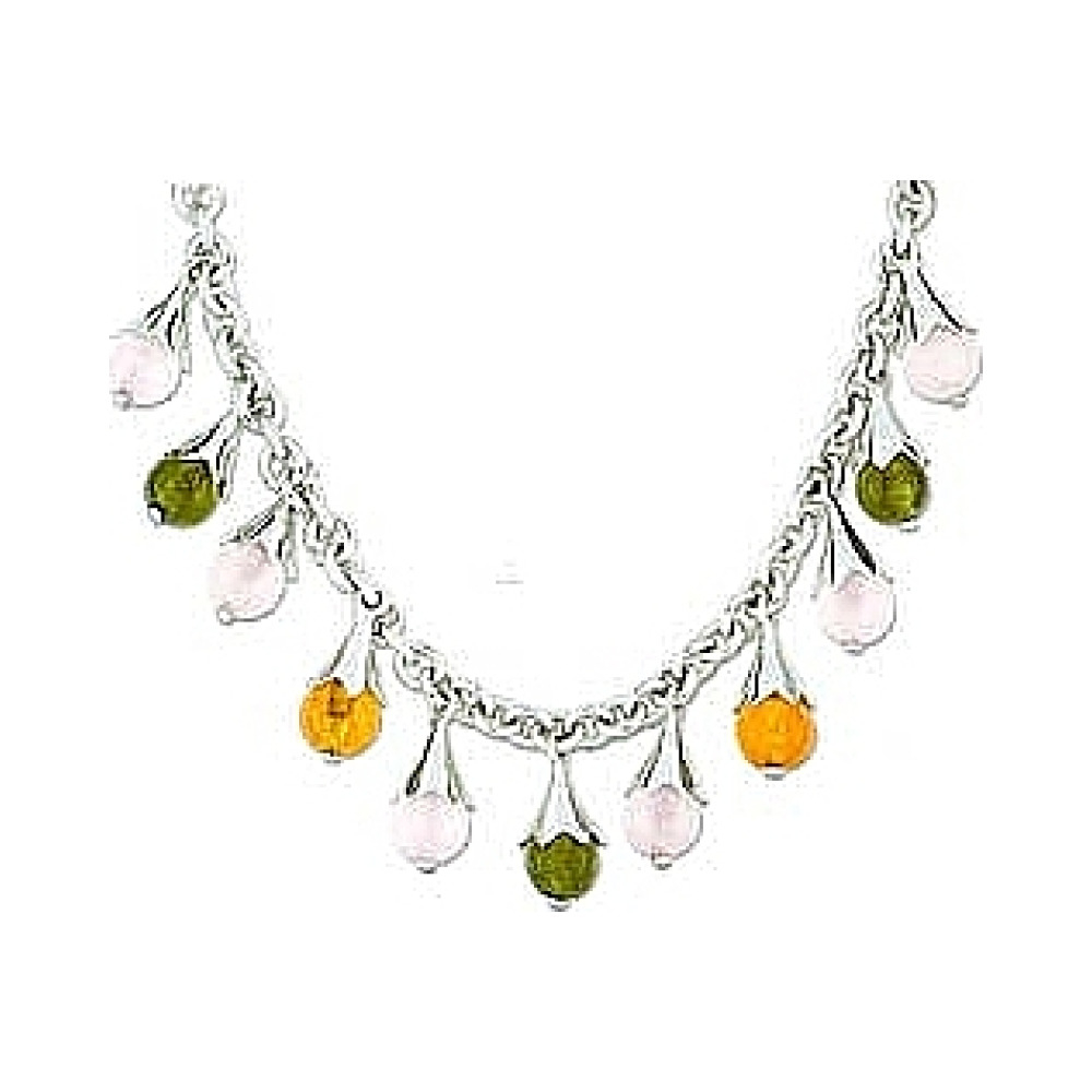 Серебряное колье со стеклом № 34815