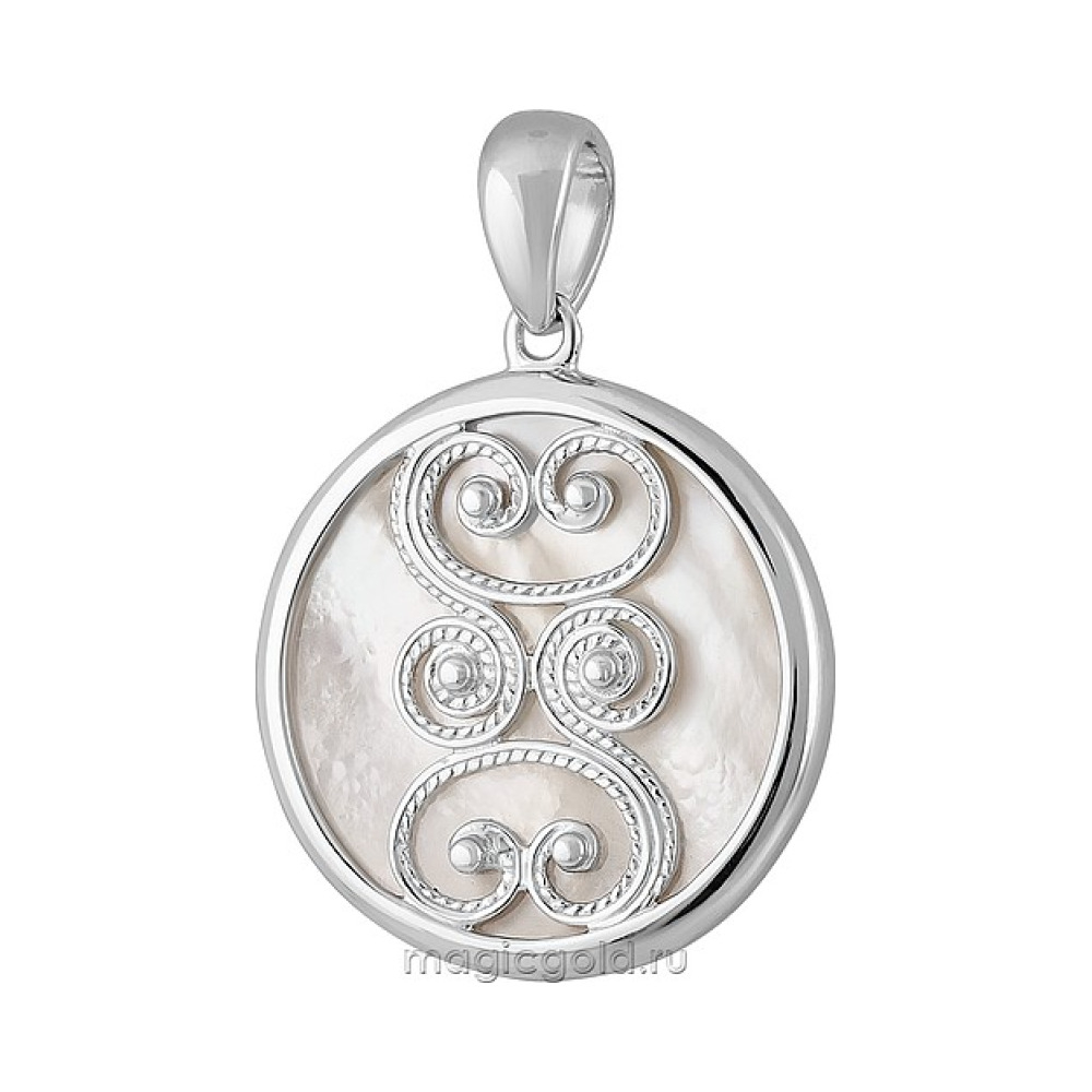 Серебряная подвеска с перламутром № 139974