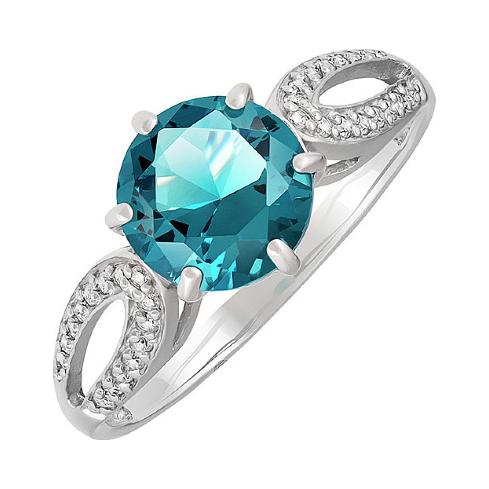 Серебряное кольцо с алпанитом и фианитом № 135940