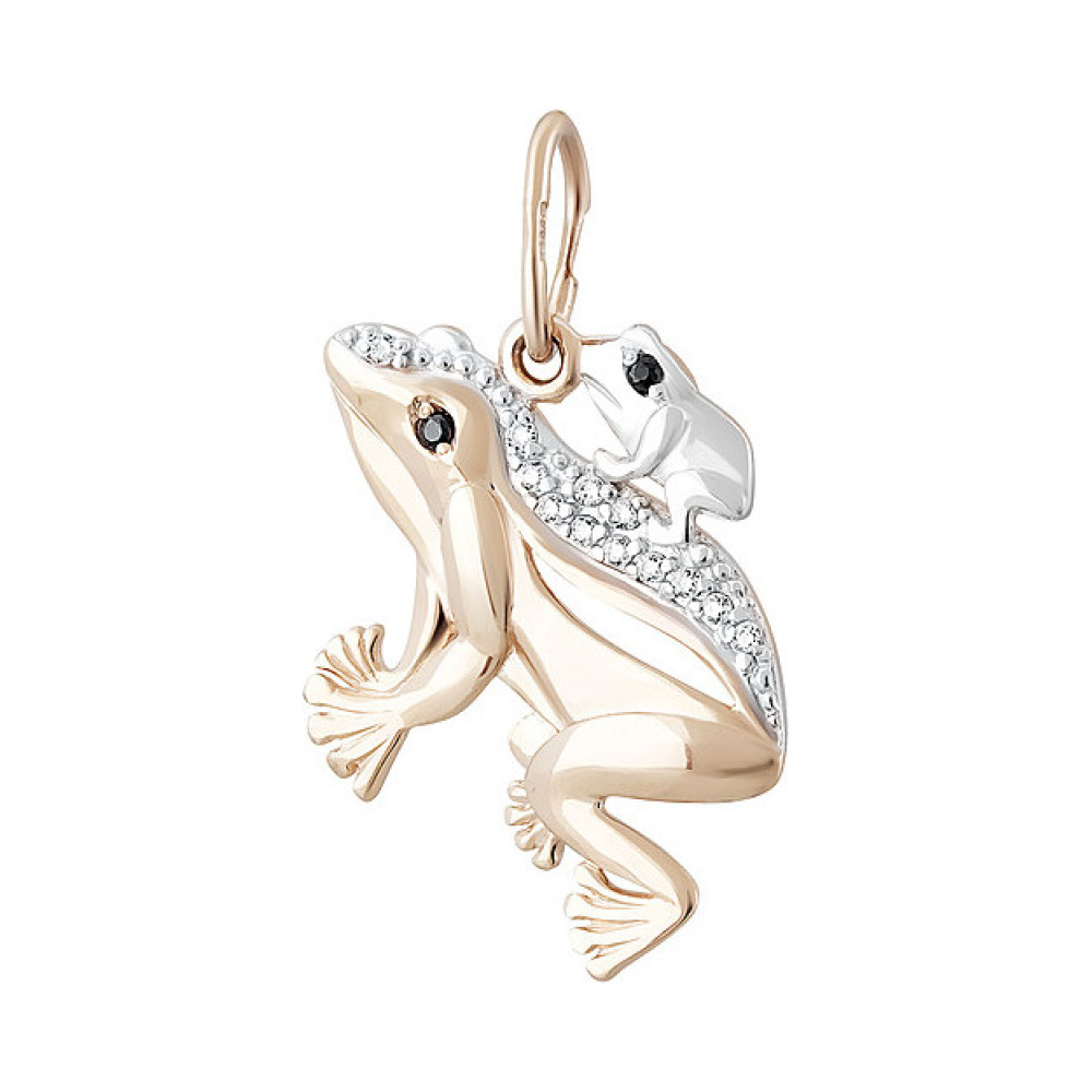 Золотая подвеска с фианитом № 133581