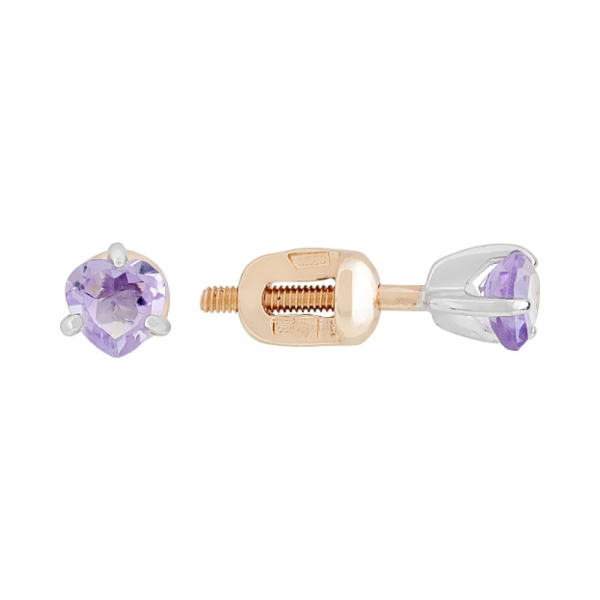 Пуссеты с аметистом № 72805