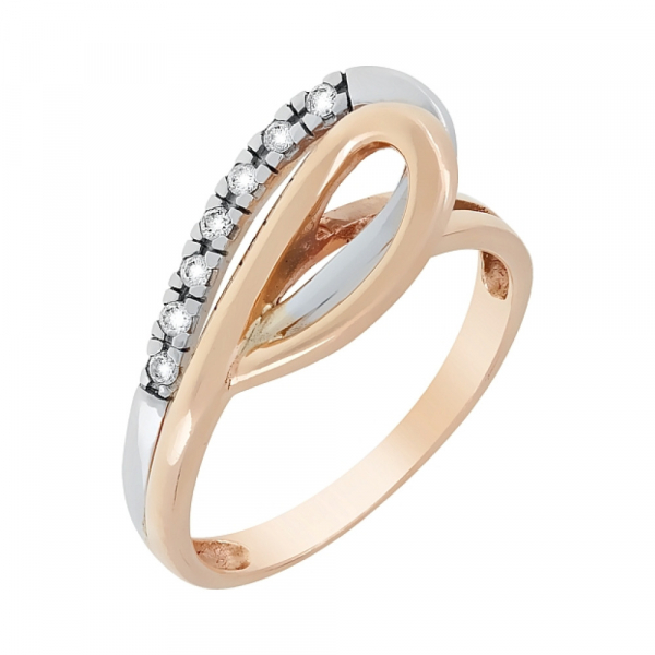 Золотое кольцо с бриллиантом № 29321