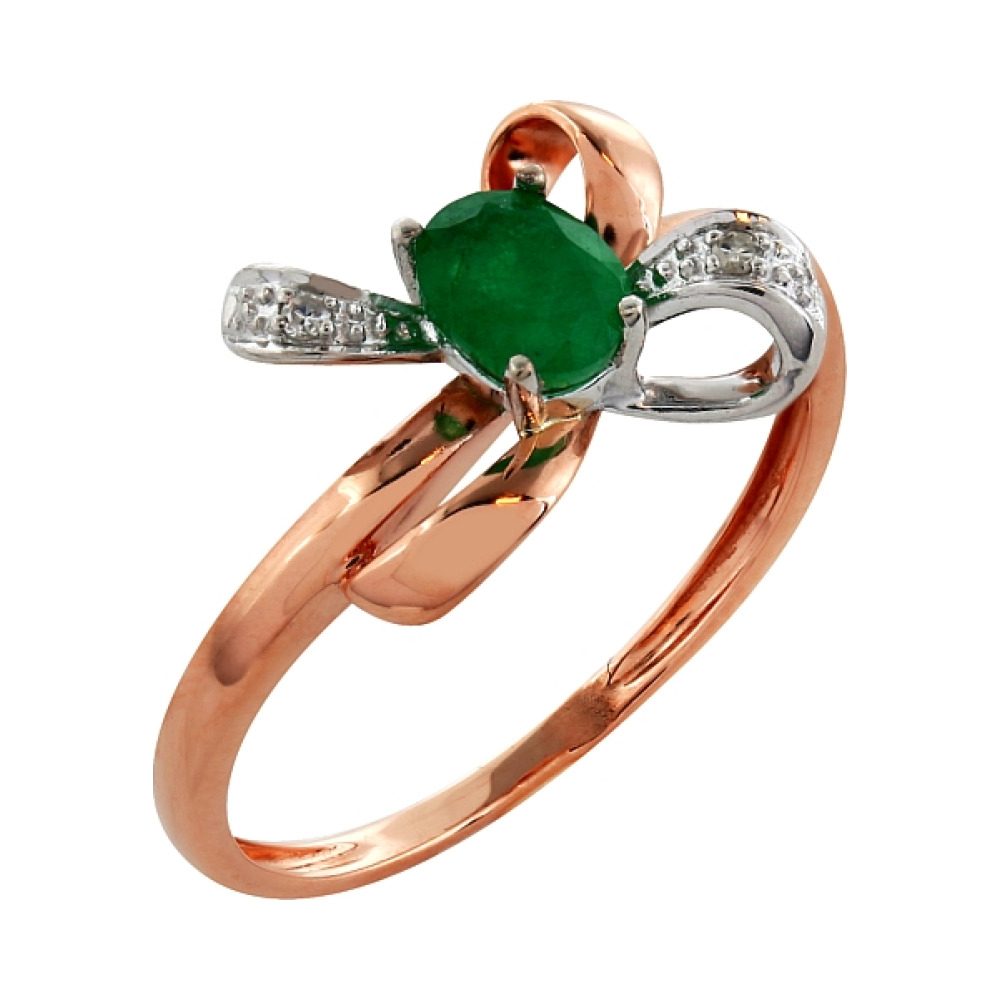 Золотое кольцо с изумрудом № 99864