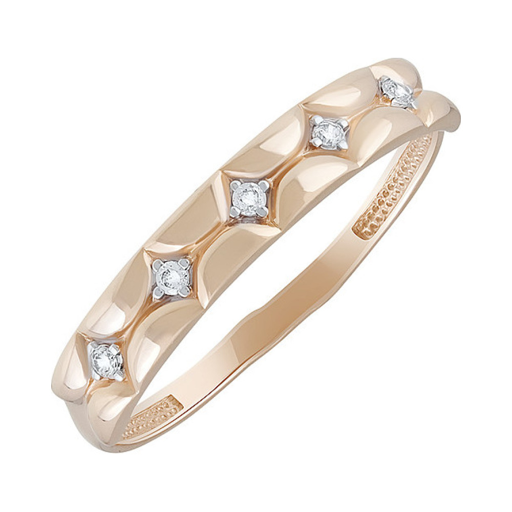 Золотое кольцо с фианитом № 134996