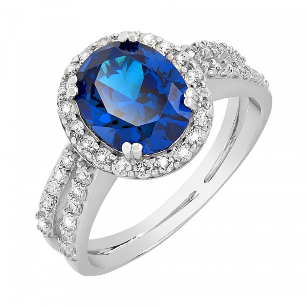 Серебряное кольцо с фианитами № 116614