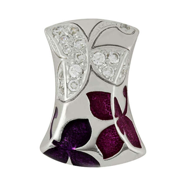 Серебряная подвеска с фианитом и эмалью № 101102