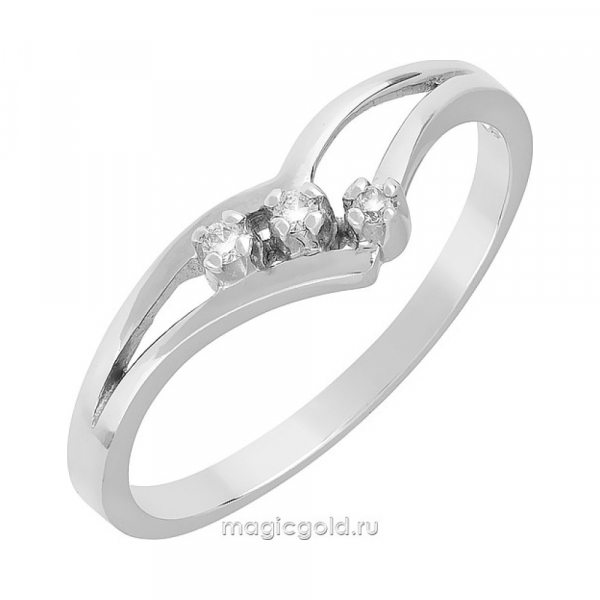Серебряное кольцо с фианитом № 171379
