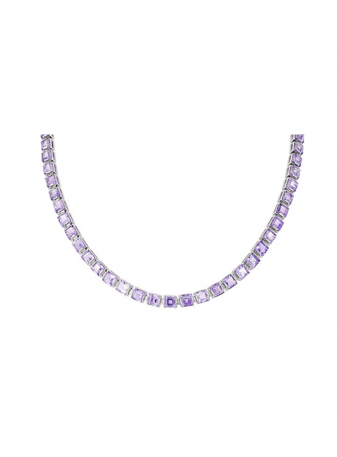 Серебряное колье с аметистом № 52034