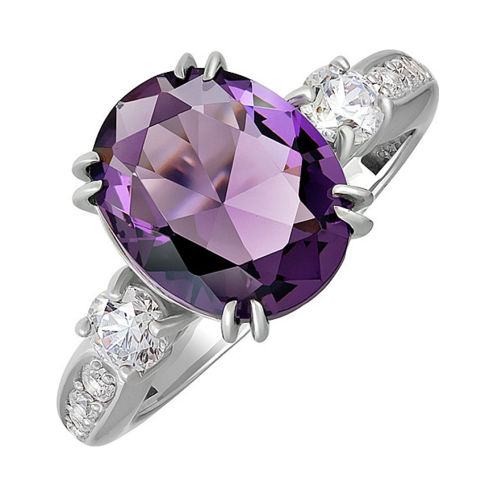 Серебряное кольцо с алпанитом и фианитом № 134011