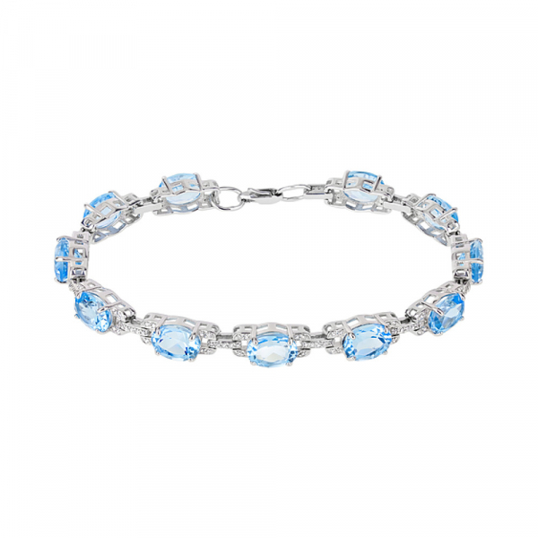 Золотой браслет с топазом и фианитом № 122952