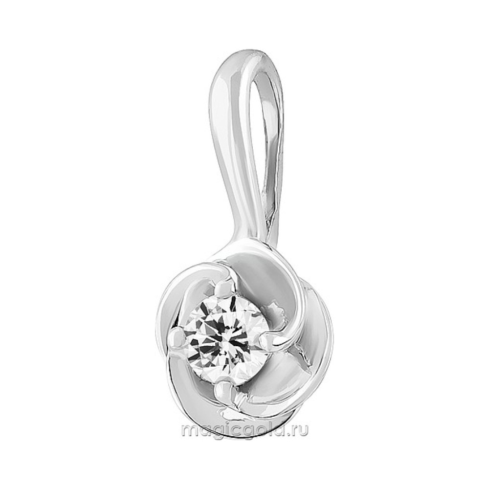 Золотая подвеска с бриллиантом № 141969