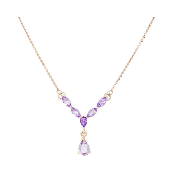 Золотое колье с аметистом № 120471