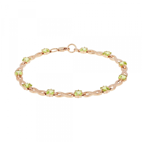 Золотой браслет с хризолитом № 108161