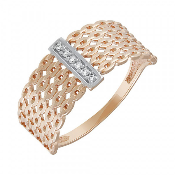 Золотое кольцо с фианитом № 135252