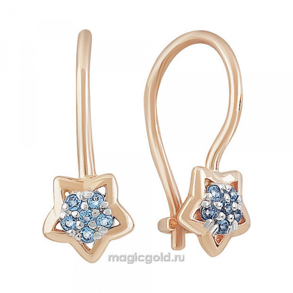 Золотые серьги с фианитом № 134947