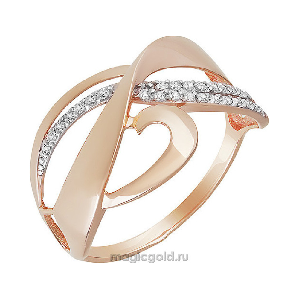 Золотое кольцо с фианитом № 155926