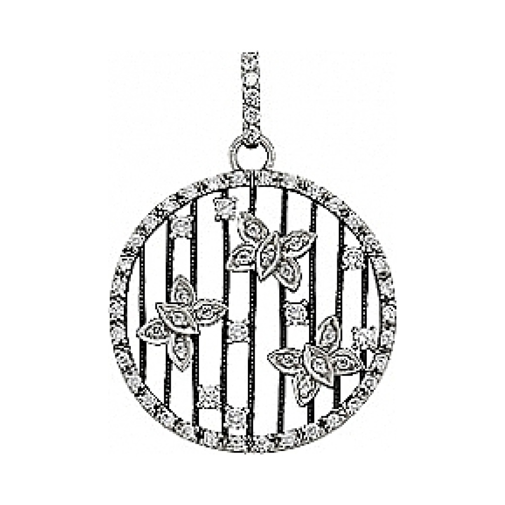 Серебряная подвеска с фианитом № 80817