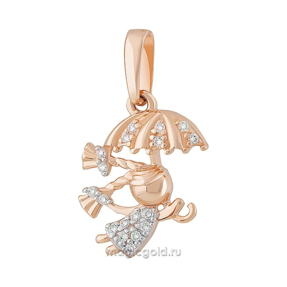 Золотая подвеска с фианитом № 160797