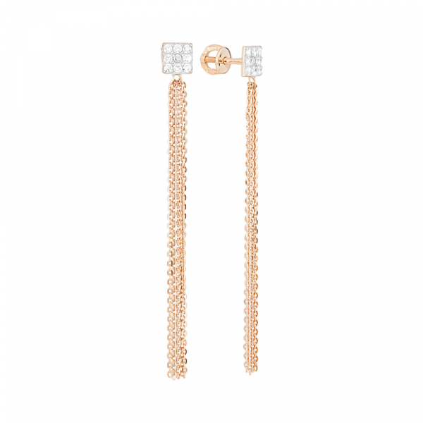 Золотые серьги с фианитами № 126774