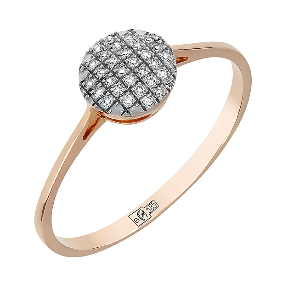 Золотое кольцо с бриллиантом № 109805